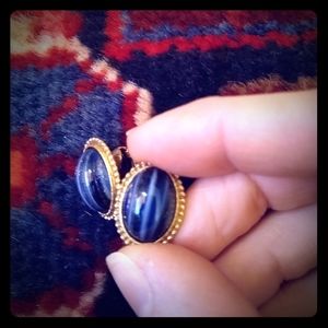 Vintage blue clip on earrings